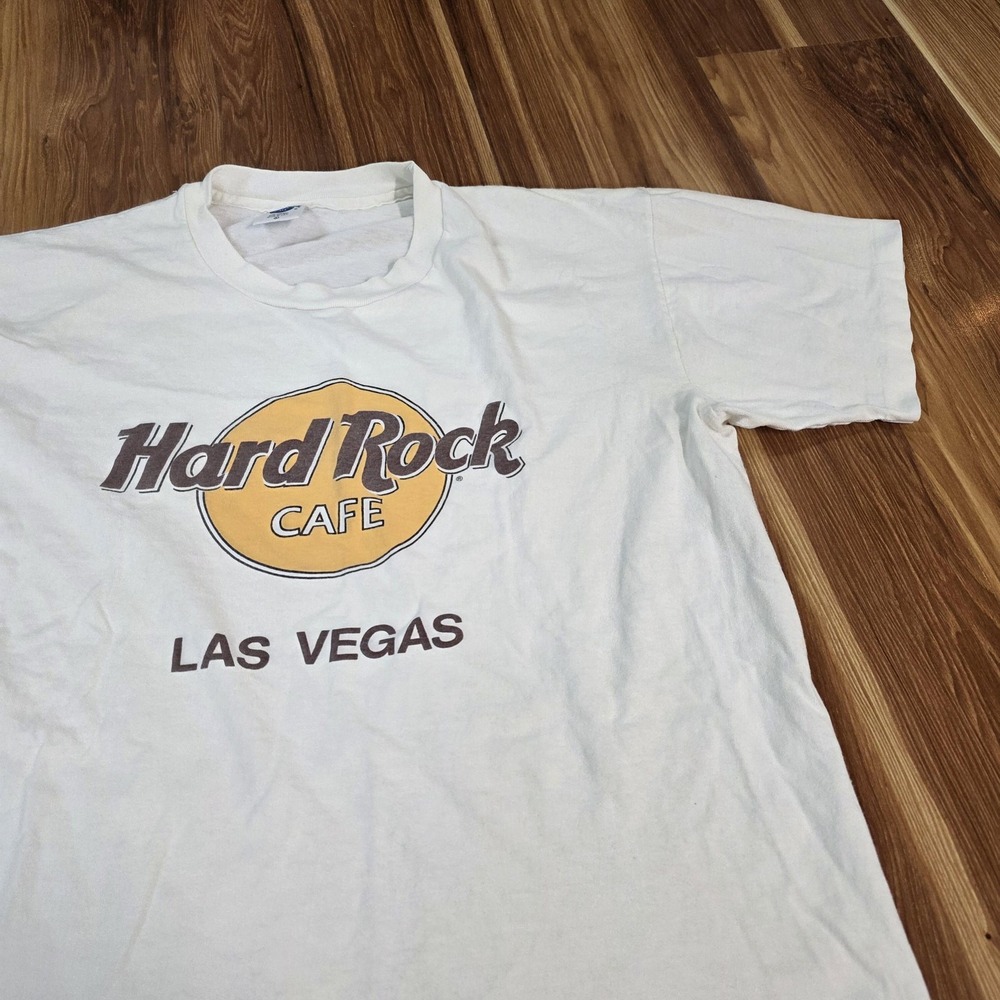 Hard Rock Cafe Las Vegas Shirt Mens Large White Made USA Music Graphic Tee - Picture 3 of 7